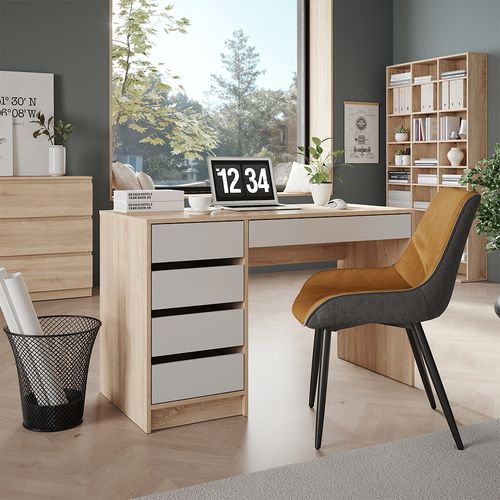 Bureau Sherry 57916 Sonoma/blanc 55x120cm Avec Tiroirs