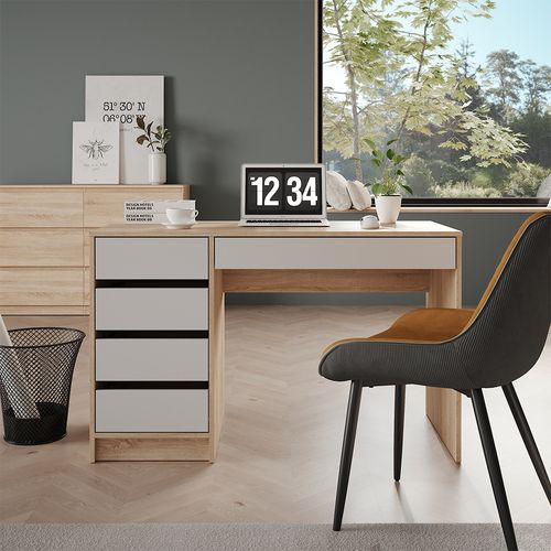 Bureau Sherry 57916 Sonoma/blanc 55x120cm Avec Tiroirs