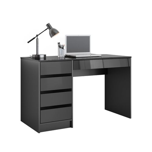Bureau Sherry 57917 Anthracite Haute Brillance 55x120cm Avec Tiroirs