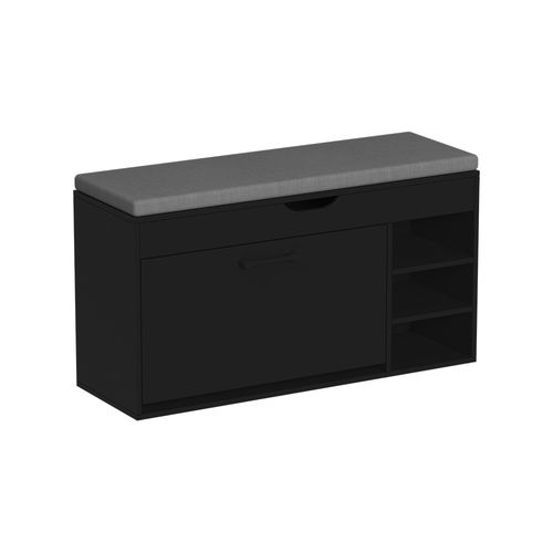 Banc Pour Chaussures Solino 57940 Noir/gris 90x50cm Avec Siège