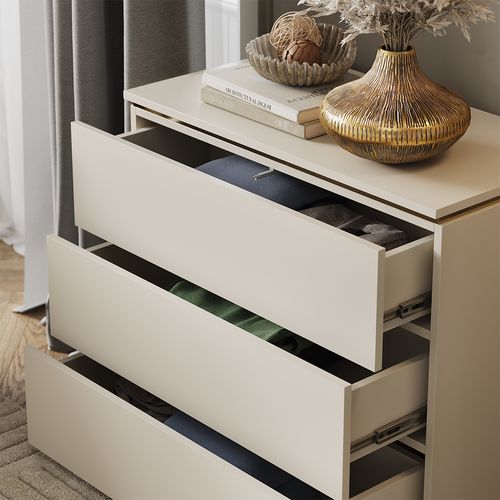 Commode Avec Tiroirs Linette 57965 Cachemire 80x70cm Avec 3 Tiroirs