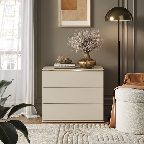 Commode Avec Tiroirs Linette 57965 Cachemire 80x70cm Avec 3 Tiroirs