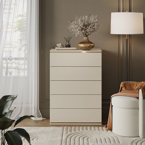 Commode Avec Tiroirs Linette 57966 Cachemire 76x109.1cm Avec 5 Tiroirs