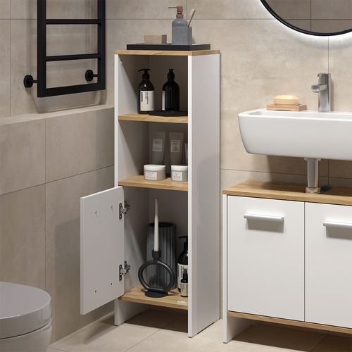 Meubles Bain Karli 57973 Chêne Blanc/force De Lor 2 Parties