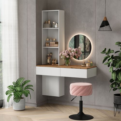 Coiffeuse Melora 57981 Blanc/chêne 100cm