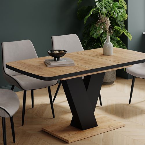Table De Salle à Manger Fenaro 57996 Chêne Noir/force De Lor 120x80cm Extensible