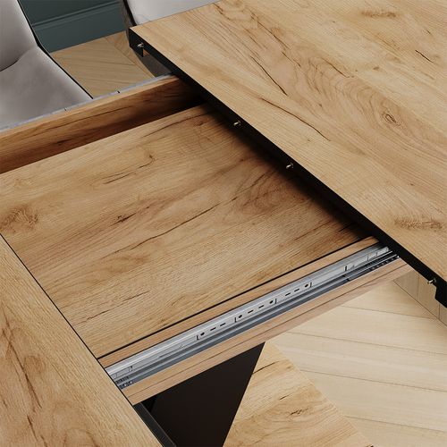 Table De Salle à Manger Fenaro 57996 Chêne Noir/force De Lor 120x80cm Extensible