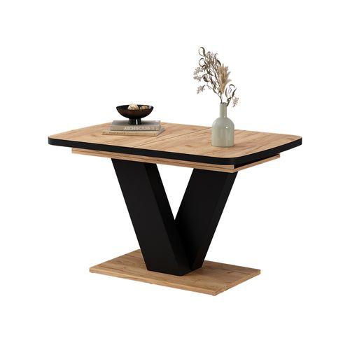 Table De Salle à Manger Fenaro 57996 Chêne Noir/force De Lor 120x80cm Extensible