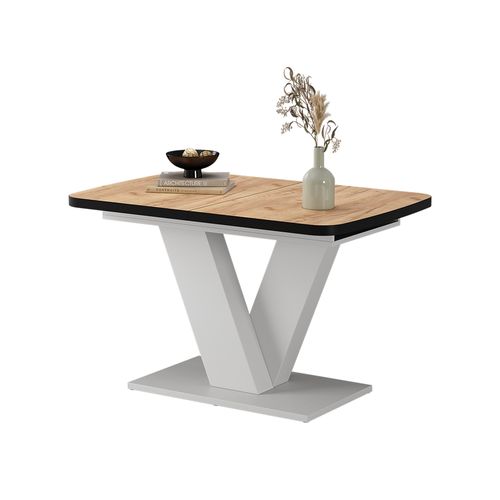 Table De Salle à Manger Fenaro 57998 Noir/blanc 120x80cm Extensible