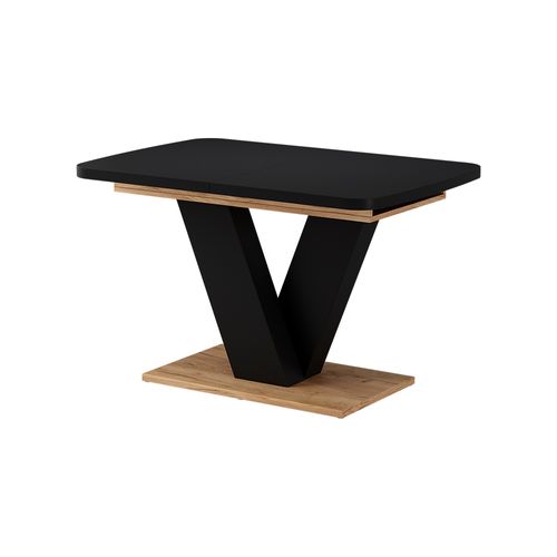 Table De Salle à Manger Fenaro 57999 Noir/chêne 120x80cm Extensible