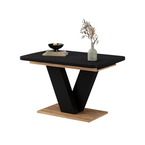 Table De Salle à Manger Fenaro 57999 Noir/chêne 120x80cm Extensible