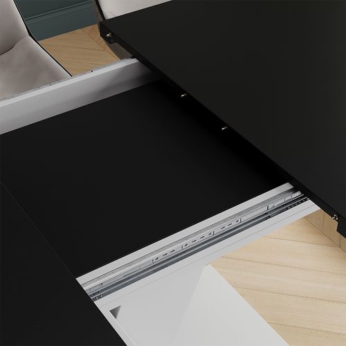 Table De Salle à Manger Fenaro 58001 Noir/blanc 120x80cm Extensible