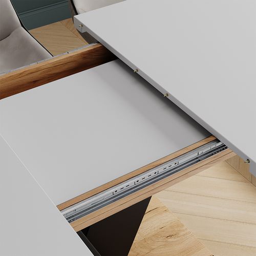 Table De Salle à Manger Fenaro 58002 Chêne Blanc/force De Lor 120x80cm Extensible