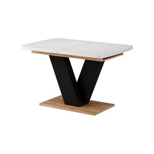 Table De Salle à Manger Fenaro 58002 Chêne Blanc/force De Lor 120x80cm Extensible