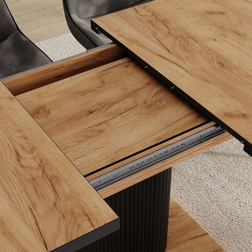 Table De Salle à Manger Fenaro 58005 Chêne Noir/force De Lor 120x80cm Extensible