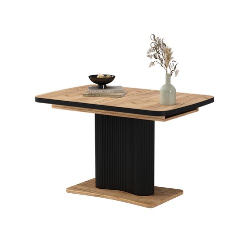 Table De Salle à Manger Fenaro 58005 Chêne Noir/force De Lor 120x80cm Extensible
