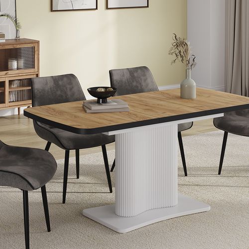 Table De Salle à Manger Fenaro 58007 Noir/blanc 120x80cm Extensible