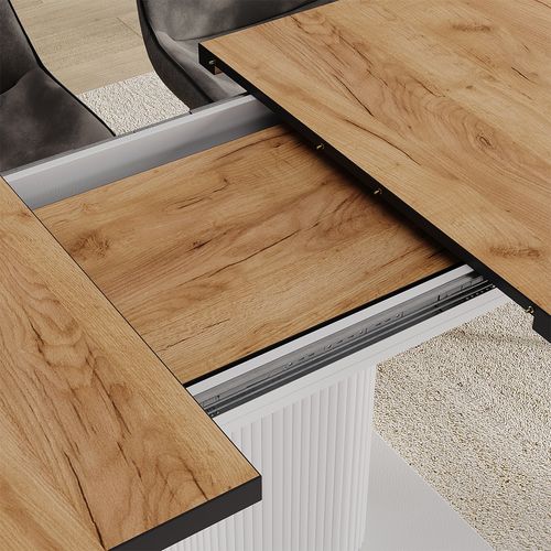 Table De Salle à Manger Fenaro 58007 Noir/blanc 120x80cm Extensible