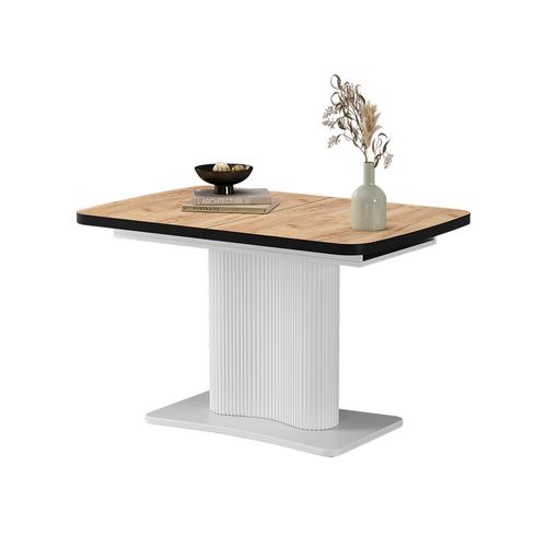 Table De Salle à Manger Fenaro 58007 Noir/blanc 120x80cm Extensible