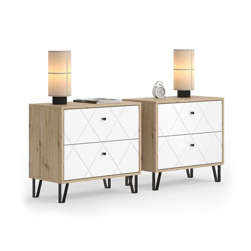 Table De Nuit Nizza 58014 Chêne Artisan Ensemble De 2