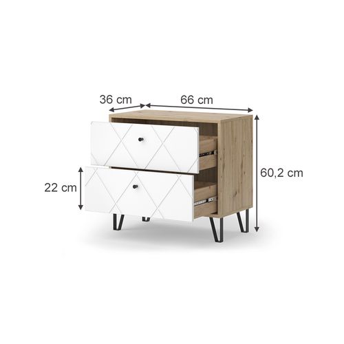 Table De Nuit Nizza 58014 Chêne Artisan Ensemble De 2