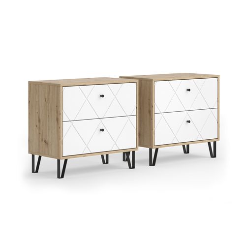 Table De Nuit Nizza 58014 Chêne Artisan Ensemble De 2