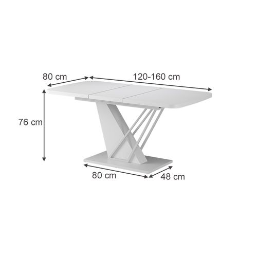 Table De Salle à Manger Fenaro 58023 Blanc 120x80cm 2 Pièces