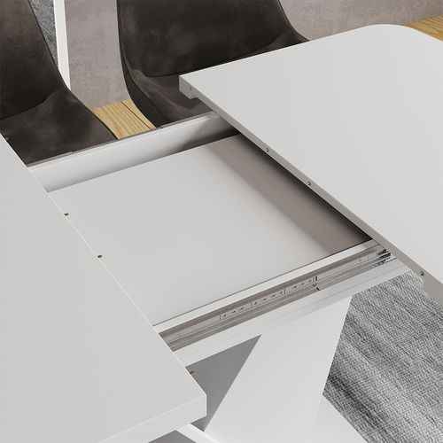 Table De Salle à Manger Fenaro 58023 Blanc 120x80cm 2 Pièces