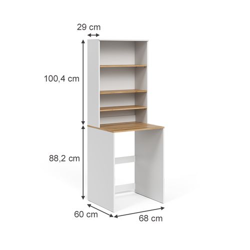Armoire Machine à Laver Viktor 58027 Blanc/artisan 66x88.2cm 2 Pièces Avec Étagère