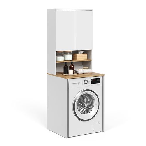 Armoire Machine à Laver Viktor 58029 Blanc/artisan 68x88.2cm 2 Pièces Avec Étagère