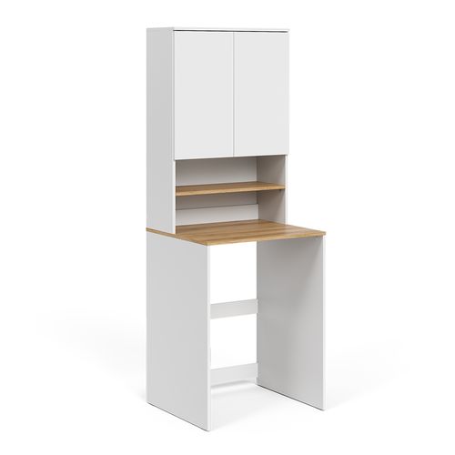 Armoire Machine à Laver Viktor 58029 Blanc/artisan 68x88.2cm 2 Pièces Avec Étagère