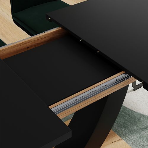 Table De Salle à Manger Fenaro 58033 Chêne Noir/force De Lor 120x80cm Extensible