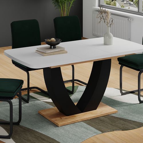 Table De Salle à Manger Fenaro 58036 Chêne Blanc/force De Lor 120x80cm Extensible