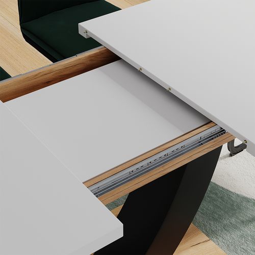 Table De Salle à Manger Fenaro 58036 Chêne Blanc/force De Lor 120x80cm Extensible