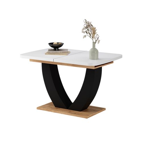 Table De Salle à Manger Fenaro 58036 Chêne Blanc/force De Lor 120x80cm Extensible