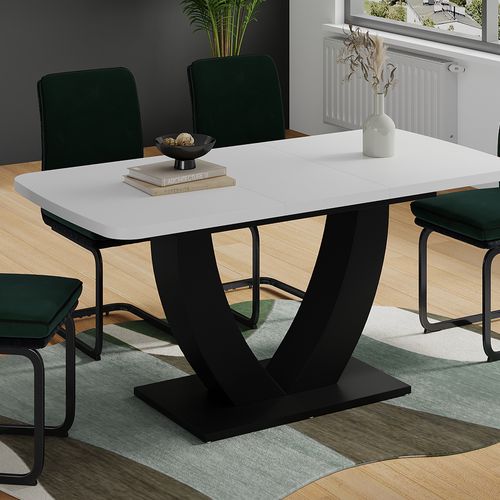 Table De Salle à Manger Fenaro 58037 Blanc/noir 120x80cm Extensible
