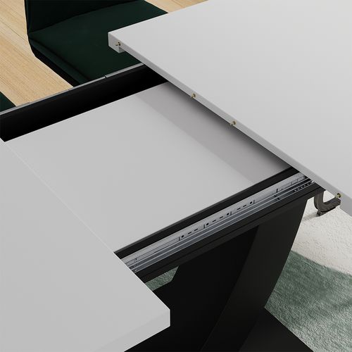 Table De Salle à Manger Fenaro 58037 Blanc/noir 120x80cm Extensible