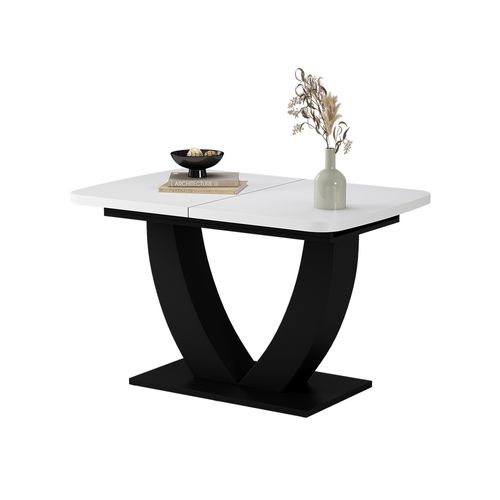 Table De Salle à Manger Fenaro 58037 Blanc/noir 120x80cm Extensible