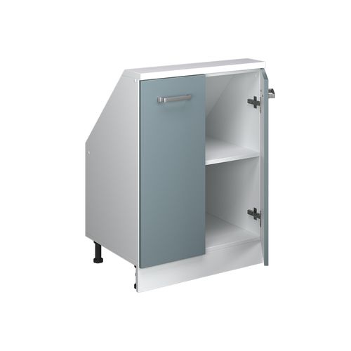 Meuble Sous Pente R-line 58048 Bleu-gris 60cm Avec 2 Portes