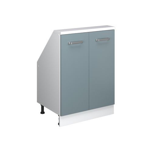 Meuble Sous Pente R-line 58048 Bleu-gris 60cm Avec 2 Portes