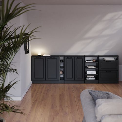 Meuble Sous Pente R-line 58054 Anthracite Campagne 80cm Avec 2 Portes