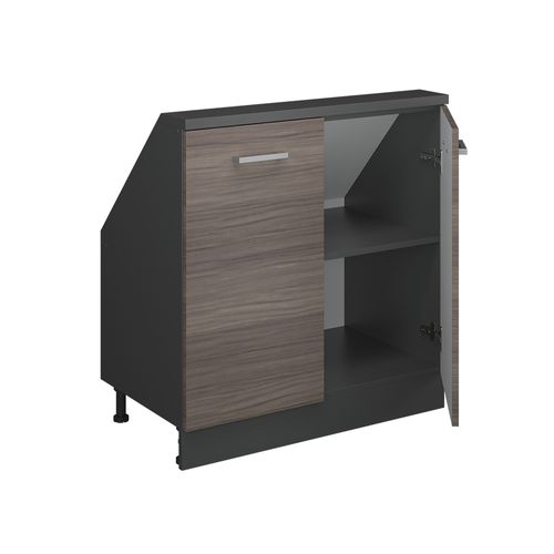 Meuble Sous Pente R-line 58057 Gris Noble 80cm Avec 2 Portes