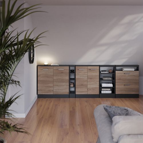 Meuble Sous Pente R-line 58063 Sonoma 80cm Avec 2 Portes