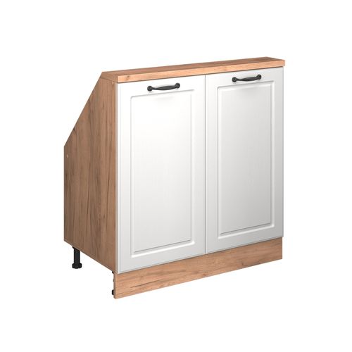 Meuble Sous Pente R-line 58078 Blanc Campagne 80cm Avec 2 Portes