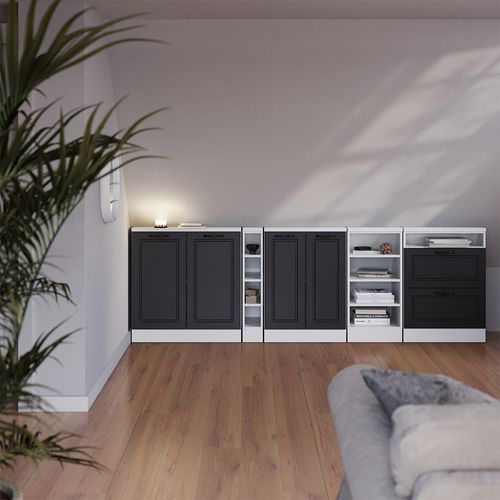 Meuble Sous Pente R-line 58080 Anthracite Campagne 80cm Avec 2 Portes