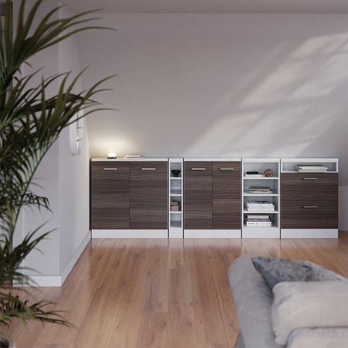 Meuble Sous Pente R-line 58083 Gris Noble 80cm Avec 2 Portes
