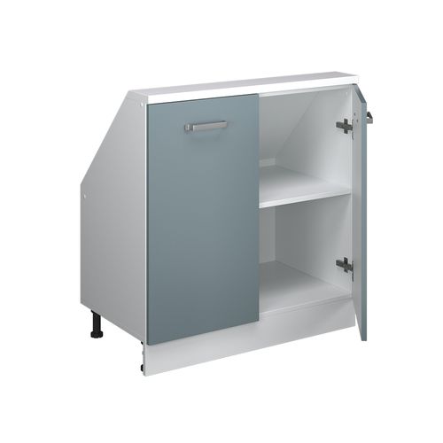 Meuble Sous Pente R-line 58087 Bleu-gris 80cm Avec 2 Portes
