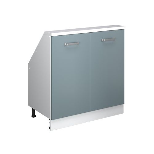 Meuble Sous Pente R-line 58087 Bleu-gris 80cm Avec 2 Portes