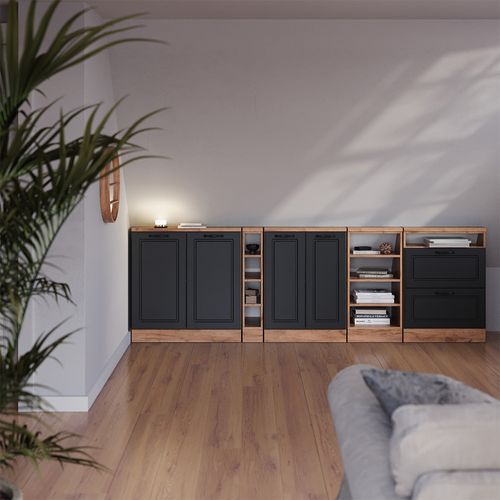 Meuble Sous Pente R-line 58106 Anthracite Campagne 120cm Lot De 2