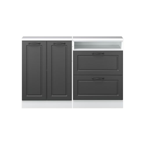 Meuble Sous Pente R-line 58119 Anthracite Campagne 120cm Lot De 2